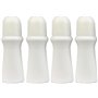 Hehglng Lot de 4 flacons à bille vides rechargeables en plastique avec bille roulante - Blanc - 75 ml