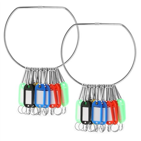 Neikafan 2 Pièces 150 mm Porte Clé Grand Anneaux Porte Clé Metallique Porte-Clés avec Fermoir à Vis Organiseur de Clef Pour Les