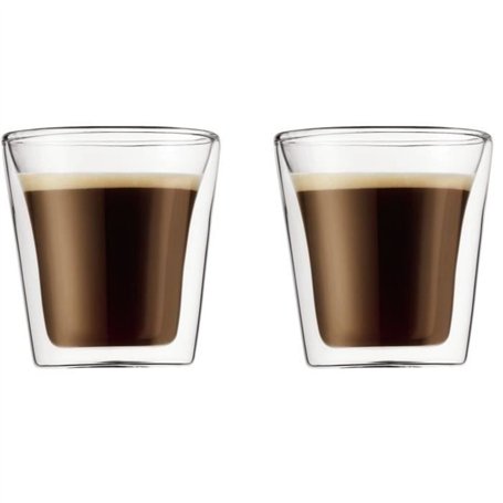 Set 2 verres - BODUM - Canteen - Double paroi - 0.1 l - Transparent
