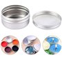 MaoNativey 10pcs 50ml Pot en Aluminium Argenté avec avec Couvercle Petite Boîte Métale Cosmétique Vide Conteneurs Rondes pour Éc