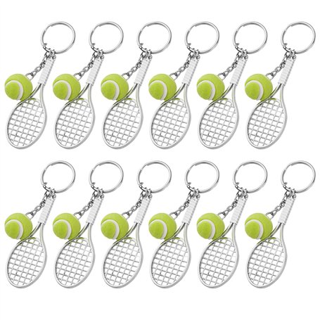 Porte-Clés de Tennis Mini Porte-clés en Métal Porte-clés Raquette de Tennis Créatif Porte-clés Balle de Tennis Porte-clés de Spo