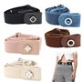 5 Pièces Ceinture Femme Homme Ceinture sans Boucle Élastique Invisible Ceinture pour Jeans Pantalon Robe Ceinture Réglable Dégag