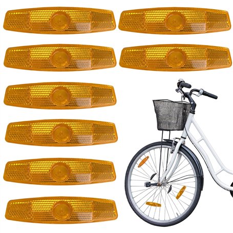 CHDZSW Lot de 8 réflecteurs de vélo - Réflecteurs de rayons - Réflecteurs yeux de chat