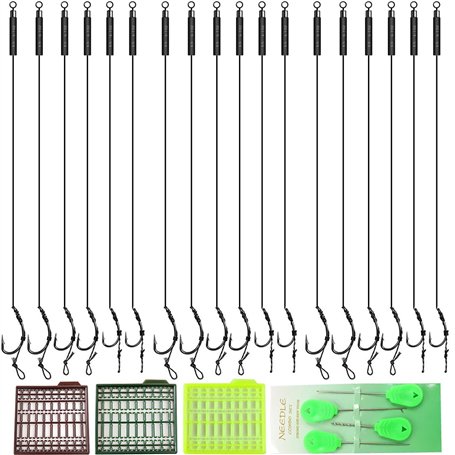 VIVIIHOO Set de 18 hameçons pour la pêche à la Carpe Haar-Rigs