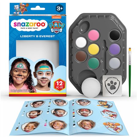 Snazaroo Kit de Maquillage pour enfants La Pat' Patrouille PATROL LIBERTY & EVEREST