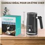 HAUSHOF Mousseur à Lait Électrique 4 en 1 à Double Interrupteur, Mousseur à Lait Automatique avec Contrôle Intelligent Températu