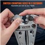 VEVOR Pince à Sertir 6/10/16/25/35/50 mm² Outil de Sertissage Cosses de Câbles Batterie en Aluminium Cuivre AWG10-1/0 avec 6 Tai