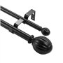 VEVOR Tringle à Rideau Double Barre à Rideau Extensible 92-183 cm avec Embouts Ronds Robuste en Fer Charge 13