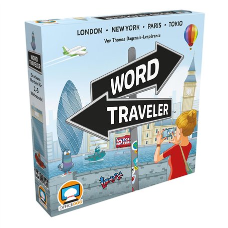 Asmodee Office Dog Word Traveler - Jeu de Mots - 2 à 5 Joueurs - À partir de 10 Ans - 30 à 45 Minutes - Allemand - Multicolore