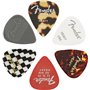 Fender© "351 Material Medley Picks" Médiators pour Guitare et Basse - Diverses couleurs et matériaux - Heavy - Set de 6