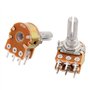 sourcingmap 5pcs Potentiomètres B50K 50K ohm 6 broches arbre fendu rotatif linéaire double coniques