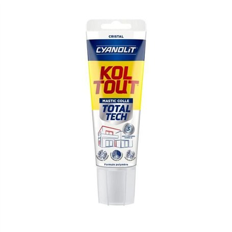 Colle de fixation et d'étanchéité - CYANOLIT - Total tech - Cristal - Tube 125 ml - Transparent - Polyvalente et flexible