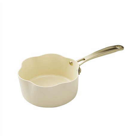 MENASTYL - Casserole 20cm Dahlia sans PFAS - Revêtement céramique antiadhésif crème - 98% d'aluminium recyclé - Tous feux dont i