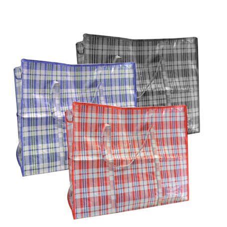 NON DEFINIE Sac de Course Carreaux Zip Coloris Assortis