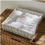 Coussin de sol - TODAY - CHARME - Slub x Chambray x Broderie Berenice - 40 x 40 x 10 cm