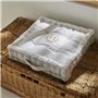 Coussin de sol - TODAY - CHARME - Slub x Chambray x Broderie Berenice - 40 x 40 x 10 cm