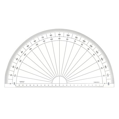 MINERVA Rapporteur 180° en Degré 30cm Transparent
