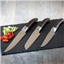 LAGUIOLE HERITAGE Set de couteaux de cuisine 3 pièces | Couteaux de chef de haute qualité avec manche en bois de Pakka & lame en