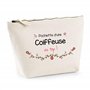 Trousse Coiffeuse au Top | Idée Cadeau Collègue Travail Retraite Pochette Maquillage Toilette