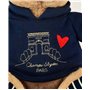 DOUDOU ET COMPAGNIE - Porte-Clés Peluche Ours T-Shirt Brodé Arc de Triomphe & Champs Élysées - 14cm - Collection Amour de Paris