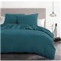 Parure de couette 3 pieces - HOME LINGE PASSION - HP72063 - Microfibre 82 g - 240 x 260 cm - Bleu canard