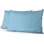 Lot de 2 taies d'oreiller - HOME LINGE PASSION - HP72089 - Microfibre 82 g - 50 x 70 cm - Bleu ciel