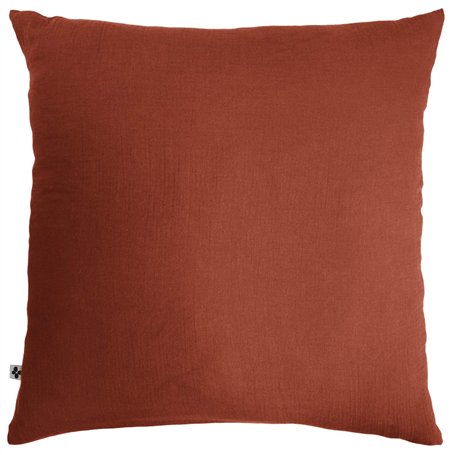 Taie d'oreiller en Double Gaze de Coton – 60 x 60 cm – Gaïa Terracotta