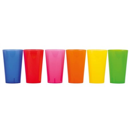 SANYGIENE Verre PP Réutilisable Multi Couleurs 33CL | Lot de 12 Gobelets - 6 Couleurs | Incassable | Lave Vaisselle Ok | Toutes