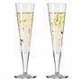 Ritzenhoff 6031004 Flûte à champagne 200 ml - Série Goldnacht Duett 2023-2x pièce de designer avec de l'or véritable - Made in G