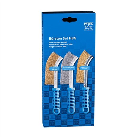 PFERD Lot de 3 brosses à main HBG - Avec 1 brosse à main avec fil d'acier (laiton)