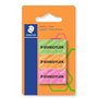 Staedtler - Blister 3 Gommes Fluos Assorties Sans Latex 526F C35