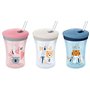 NUK Action Cup Lot de 2 pailles de rechange en silicone souple sans BPA Transparent