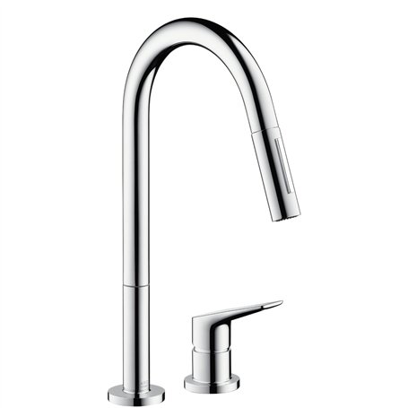 Hansgrohe 34822000 7846296 Citterio M Mitigeur d'évier à levier simple avec Robinetterie à 2 trous Chromé