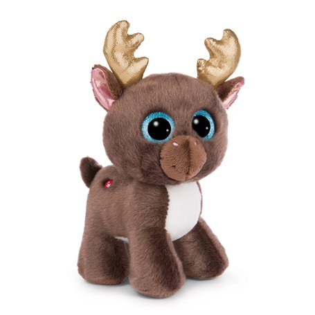 NICI 49289 Cuddly Toy Glubschis Reindeer Chocolatte Mousse 17 cm Brown Standing Sustainable Soft Plush Cute Plush Toy for Cuddli