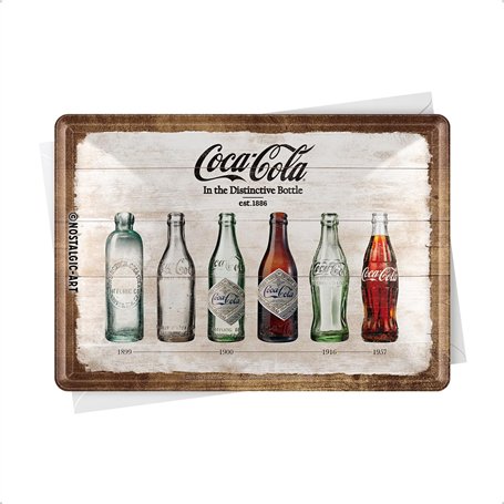 Nostalgic-Art Coca-Cola Bottle Timeline 10277 Plaque métallique décorative 10 x 14 cm