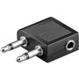 Goobay 61004 Adaptateur de casque AUX pour les voyages/l’avion ; prise Jack 3 5 mm femelle - 2 connecteurs Jack 3 5 mm (2 broche