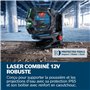 Bosch Professional laser combiné GCL 12V-50-22 CG (portée jusqu’à 50 m avec cellule de réception, Dual Power, Levelling Remote,