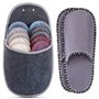 Lot de 2 ensembles de chaussons d'invité ONVAYA - Pantoufles - Feutre - 11 pièces - Gris