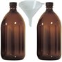 Viva-Haushaltswaren Gabriele Hesse e.K. Lot de 2 bouteilles de pharmacien marron de 1000 ml - Fabriqué en Allemagne - Sans BPA -