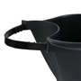 BURI Lot de 4 pots de fleurs ronds pour gouttières avec support - Tuyau de descente - Pot de fleurs noir - 4 pièces