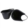 BURI Lot de 4 pots de fleurs ronds pour gouttières avec support - Tuyau de descente - Pot de fleurs noir - 4 pièces