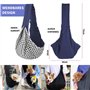Sac de transport pour petit chien - Sac de transport jusqu'à 8 kg - Sac à bandoulière pour la promenade - Bleu marine