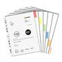 perfect line - 48 pochettes perforées DIN A4 avec index - 8 x 6 onglets - Extra solides, transparentes, intercalaires de qualité