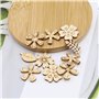 EMSea Lot de 200 découpes en bois pour bricolage - Copeaux de bois décoratifs - Feuilles de bois - Décoration d'art en bois pour