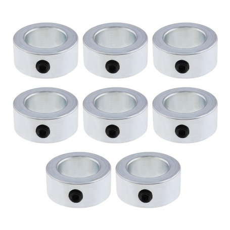 EMSea 8pcs Colliers d'arbre 20mm Bagues de Réglage Anneau de Positionneur Bague Galvanisée Colliers d'arrêt de Profondeur avec V