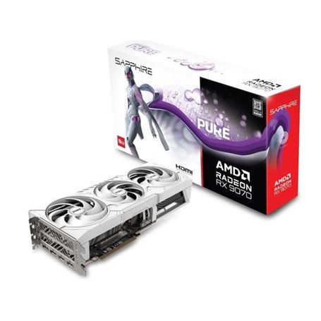 SAPPHIRE - Carte graphique - PURE AMD RADEON RX 9070 GAMING OC - 16 GB - Dual HDMI / Dual DP