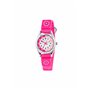 Tikkers pour Fille Montre à Quartz avec Cadran Blanc Affichage analogique et Rose foncé en Tissu et Toile Sangle Tk0119