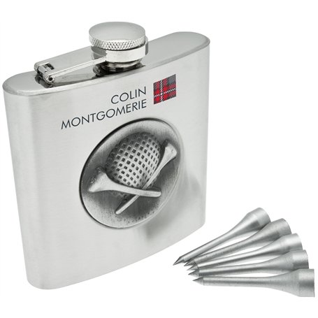 Colin Montgomerie Flasque et tees en acier