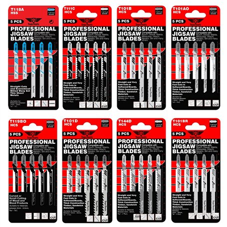 40 x TopsTools JSTTK8 T101AO T101B T101BR T101D T111C T118A T119BO T144D Assortiment de lames de scie sauteuse pour Bosch