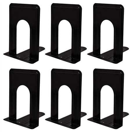 Belle Vous Serre Livre en Métal Noir (Lot de 3) - Cale Livre et CDs Anti-Dérapant - Presse Livre pour Étagères